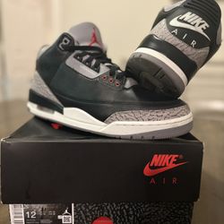 Jordan Retro 3 Black Cement Men Size 12