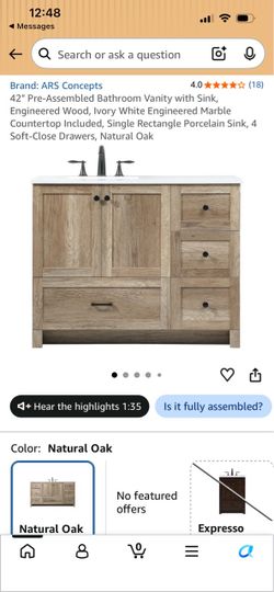 42” bathroom vanity