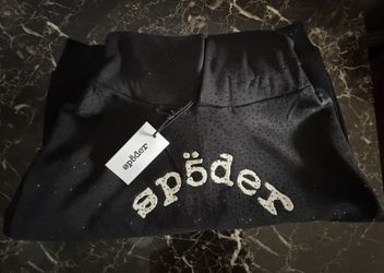 Sp5der Hoodie Black Rhinestone