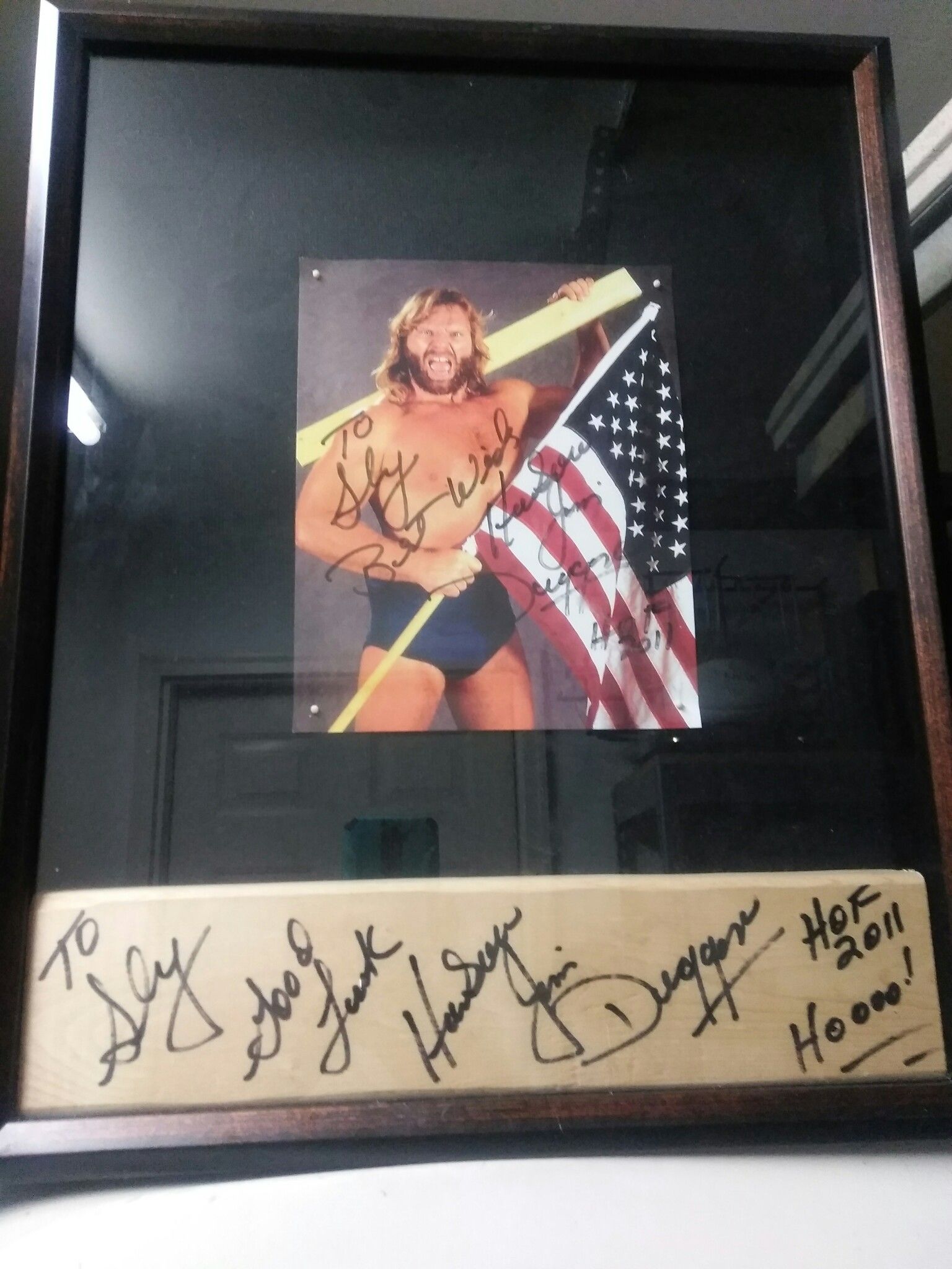 Autographed wrestling memorabilia