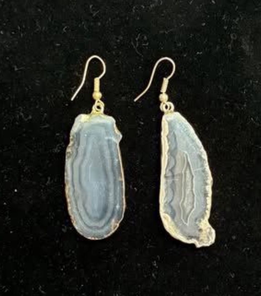 Natural Agata Stone Earrings Read Description just $5