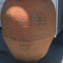 Extra Extra large antique terracotta pot 37"high 11”wide at the top 25”wide waist