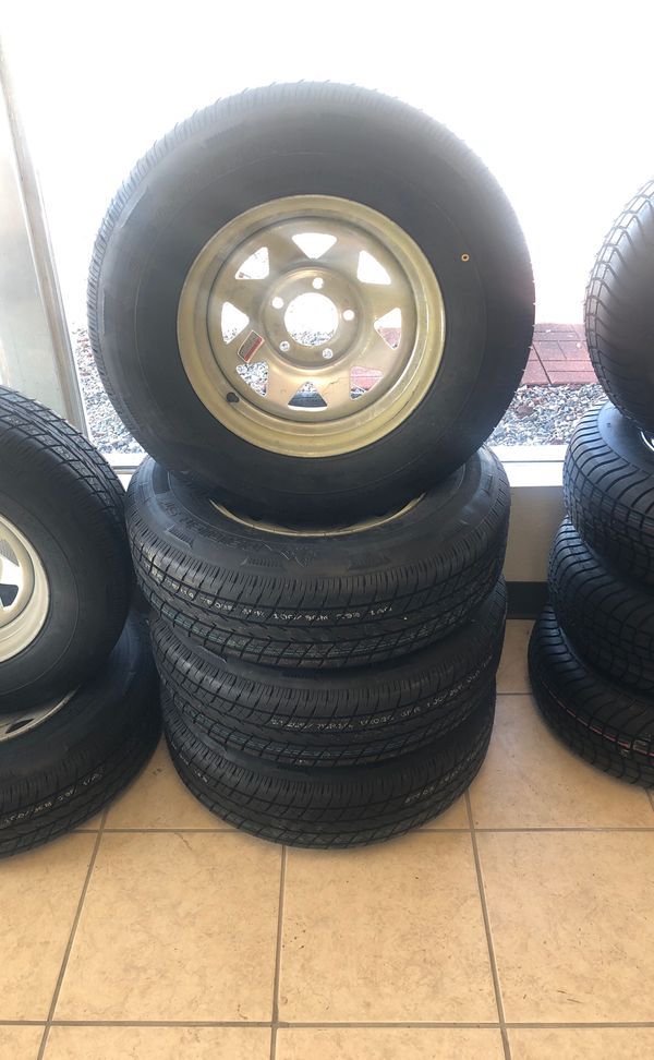 Boat trailers. 14” 5 lug. 205/75/14”. Tires. New radial on sale. - We carry all trailer tires, trailer parts, trailer repair - trailer welding