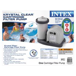 Intex Intex 1500 GPH Krystal Clear Cartridge Filter Pump for Above Ground Pool NEW in Box