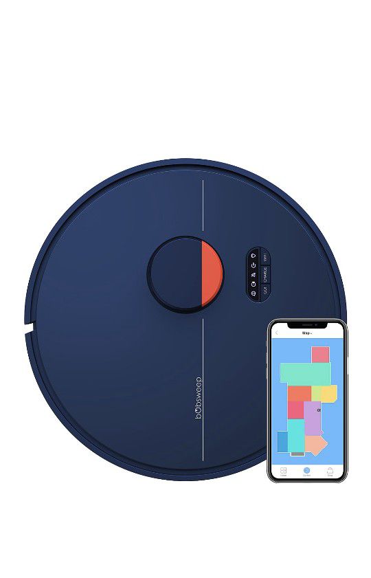bObsweep - Dustin Wi-Fi Connected Self-Emptying Robot Vacuum and Mop -

Navy