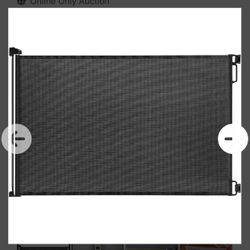  Baby Gate 13”x55” Black/Pet Retractable Gates for Stairs, Doorways, Hallways, Indoor and Outdoor