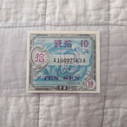 Japanese 10 Sen banknote 1945 B Yen