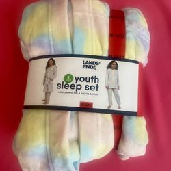 Land’s End Youth Sleeper Set Kids Robe 