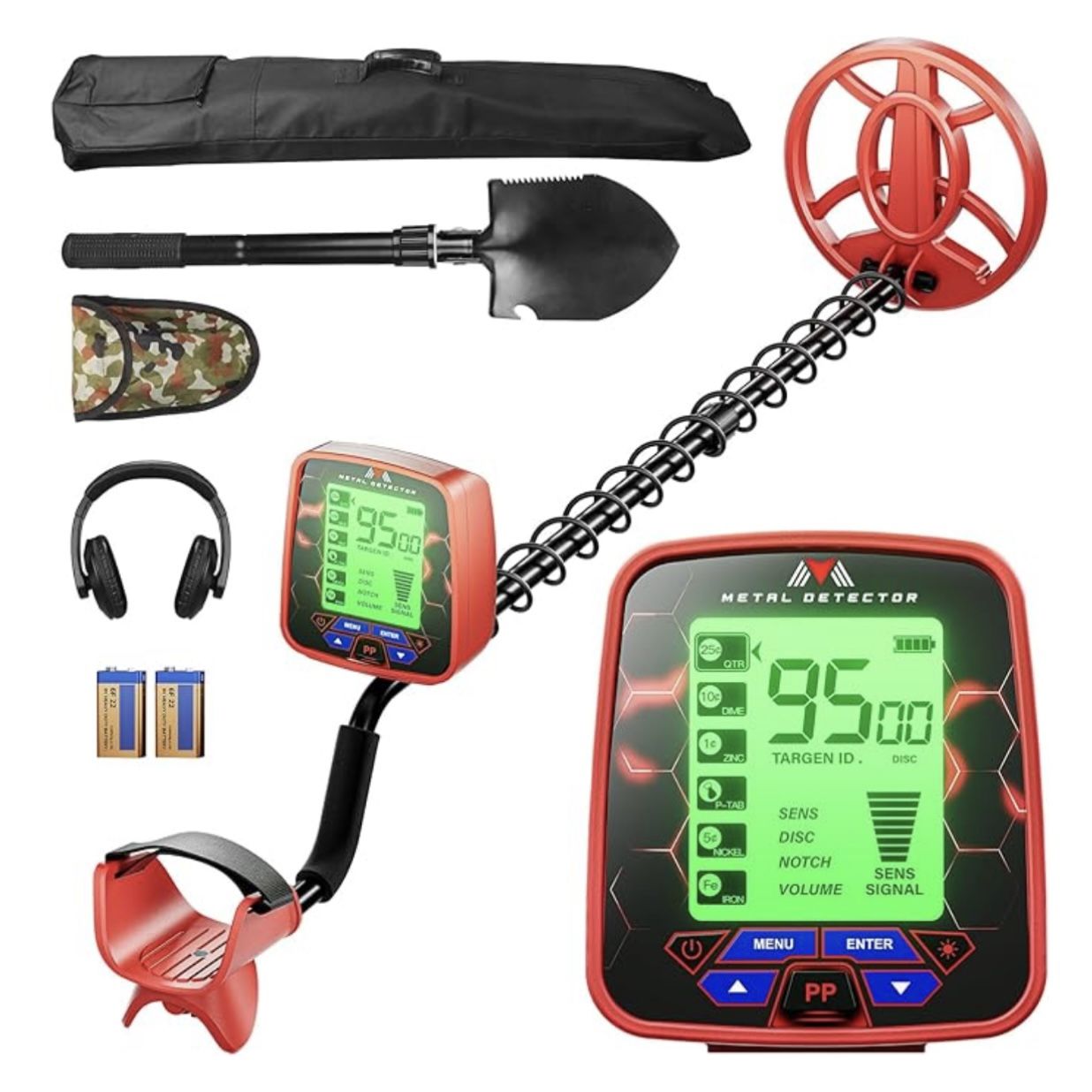 Cakuja Metal Detector With 6 Modes. Waterproof. Includes Shovel And Headphones
