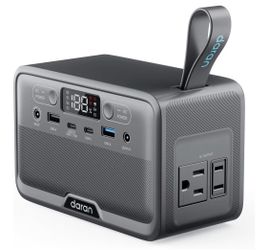 Daran Portable Power Station 89.6Wh LiFePO4 Battery 100W(200W Peak) Solar Power Bank, Portable Charger Small Generator with AC Outlets & PD Fast Charg