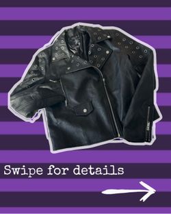 Black Leather Jacket with Rivets