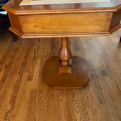 Wooden Game Table with Backgammon/Chess Board
