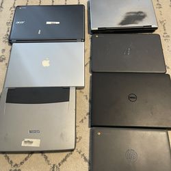 7 laptops and Chromebook untested  unknown condition as is with no charger 75$ for all Pickup in upland, California 