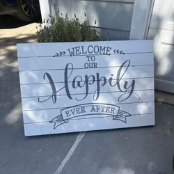 Large Wood Wedding Sign