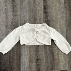  Baby Girls 12 Month White Cropped Knit Cardigan