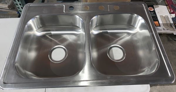 Glacier Bay Drop In Stainless Steel 33 In 4 Hole Double Bowl Kitchen Sink For Sale In Glendale Az Offerup