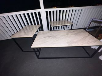 Faux Marble Coffee Table and End Tables Set