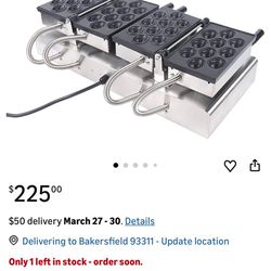 Dual-Plate 20 Walnut Waffle Maker, 3000W Electric Waffle Machine with Non-Stick Coating 32°F~572°F Adjustable Temperature 180° Rotate & Close Waffle I