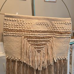 Macrame Beige Wall Hanging Decor Neutral Colors Knit