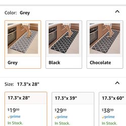 WISELIFE Kitchen Mat and Rugs Cushioned Anti-Fatigue Kitchen mats ,17.3"x 28",Non Slip Waterproof Kitchen Mats and Rugs Ergonomic Comfort Mat for Kitc