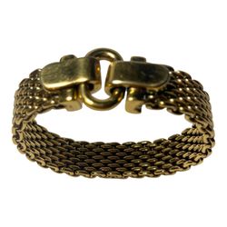Vintage Carolee Costume Jewelry 7” Gold Tone snap bracelet