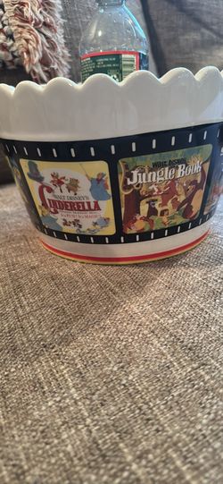 Collectors Movie Night Disney Themed Ceramic Popcorn Bowl