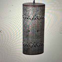 A & B Home Divided 9” Iron Cylinder Ceiling Pendant Galvanized Metal Chandelier 