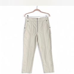 Isabel Marant high waisted cream front seam cropped cotton jeans 38 6US