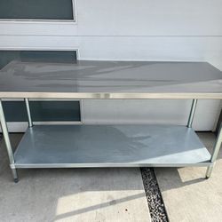 Stainless Steel Prep Table $200 OBO 16-Guage 30” X 72”