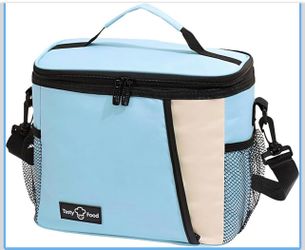 Insulated Lunch Bag with Shoulder Strap and Side Pocket - Big Capacity, Stylish and Durable Design for School and Travel, Thermal and Portable for Eas