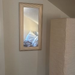 Rectangular Gold Trim Hanging Mirror 