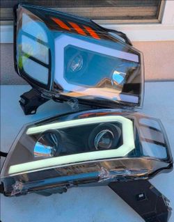 04-15 Nissan Titan Armada LED DRL Projector Headlights Luces Focos Micas Faros Faroles Headlamps