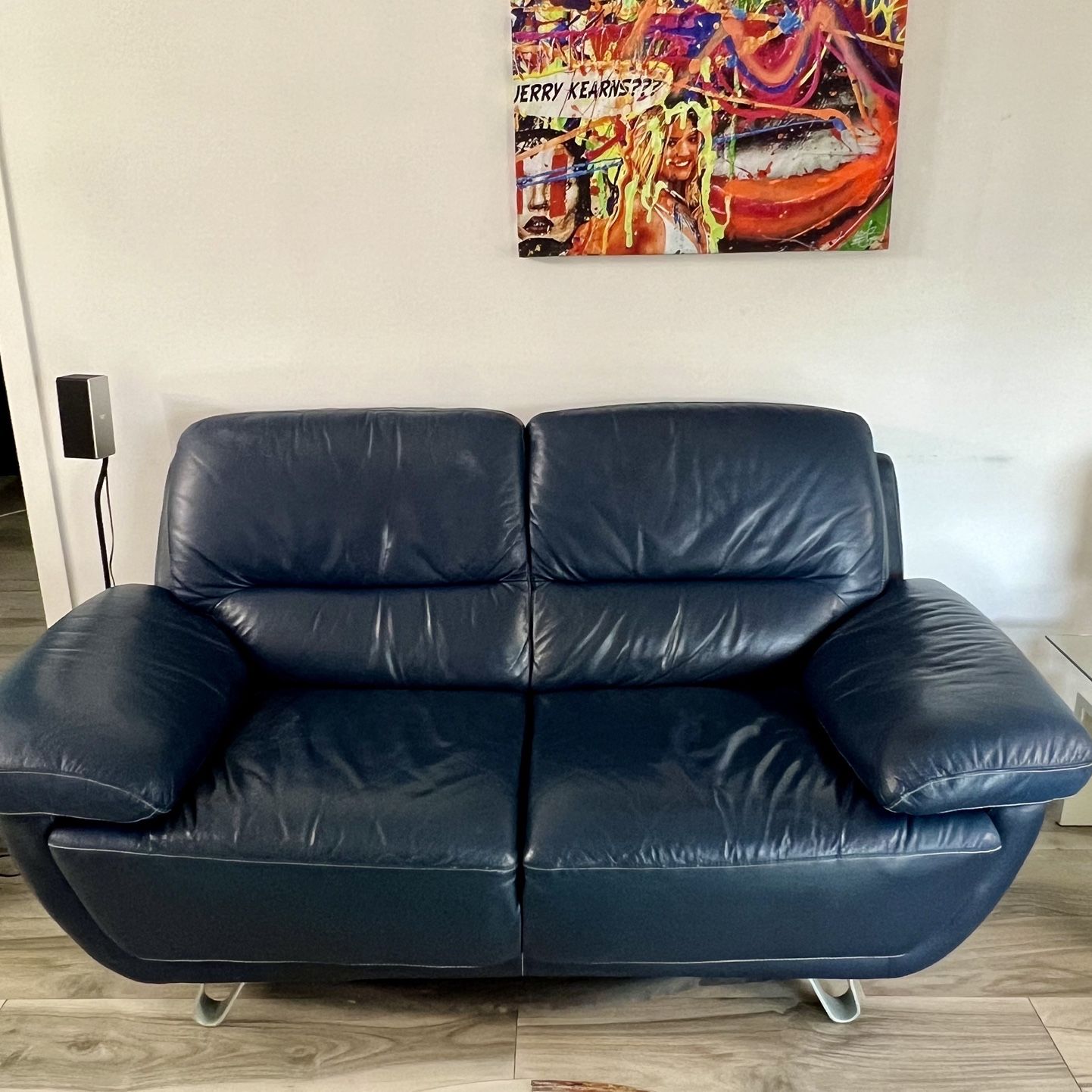 Italian Genuine Leather Sofa/Love Seat - Blue