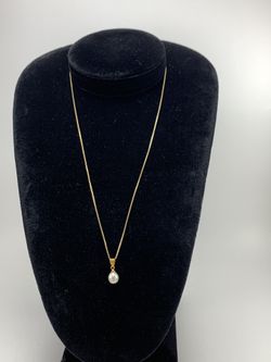 Miler Italy 925 silver chain necklace with real pearl pendant