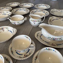 Large 49-Piece Set Old English Johnson Brothers China Eastbourne Line Made in England