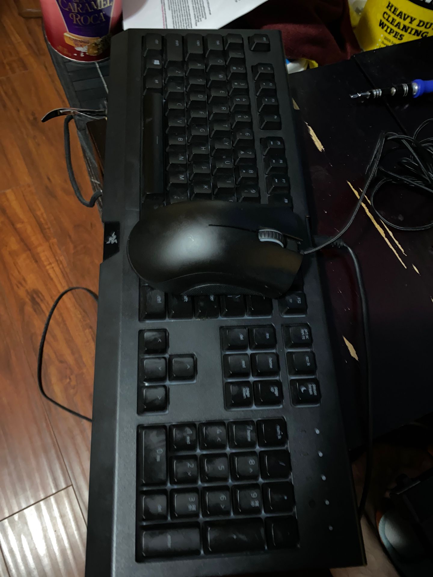 razer death adder expert mouse and cynosa chrome keyboard