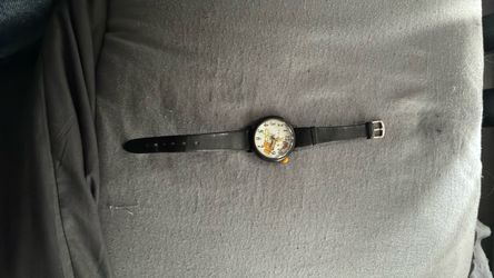 Garfield Novelty Watch Black Leather Strap