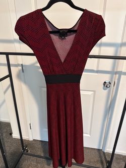 Red and Black Polka Dot Wrap Dress Medium