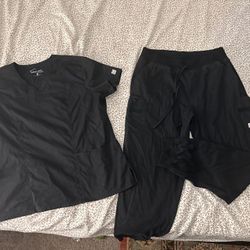 Women’s Black Scrub Set Sz L