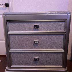 3 drawer grey nightstand 