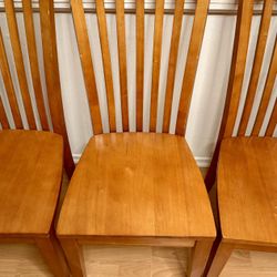 6 Slat-Back Wood Chairs 