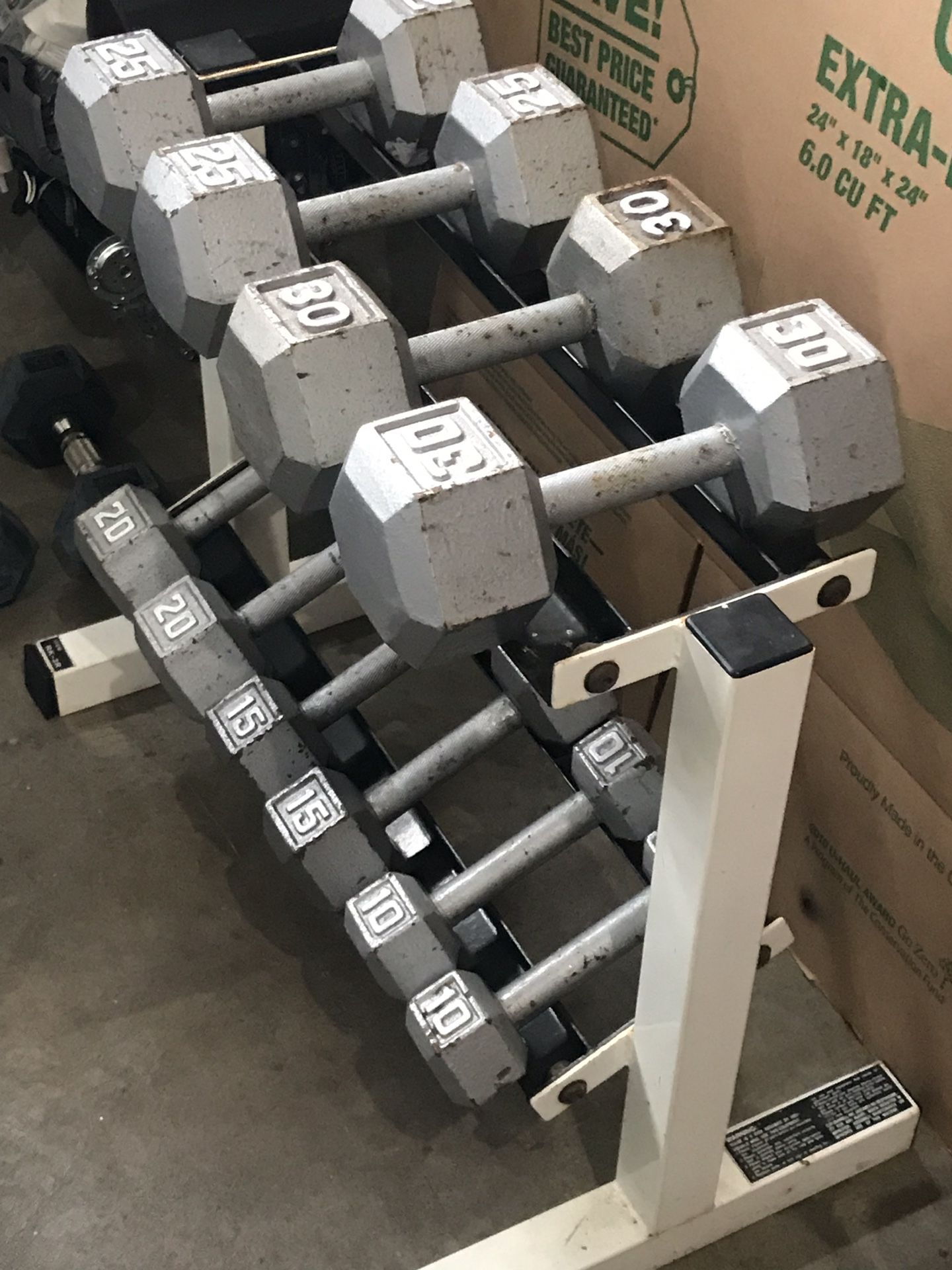 Dumbbell and rack