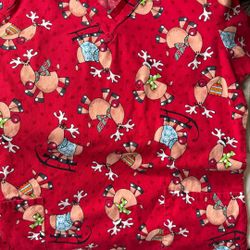Reindeer With Red Nose, Medium Scrub Top
