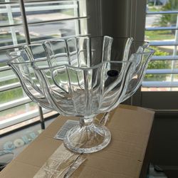 Bohemian Crystal Serving Footed Bowl 