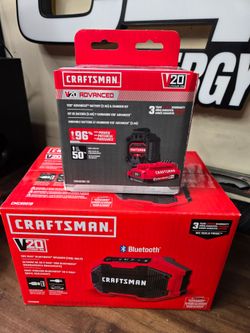 New Craftsman V20 Bluetooth Speaker & V20 Advanced 3AH Battery wit Charger $70