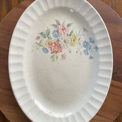 Edwin Knowles Camilla Pattern - Oval Fluted Serving Platter -  Spring Bouquet
