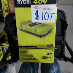 Ryobi 40V Dual-Port Rapid Charger 