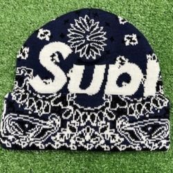Supreme Blue Bandana Beanie FW24
