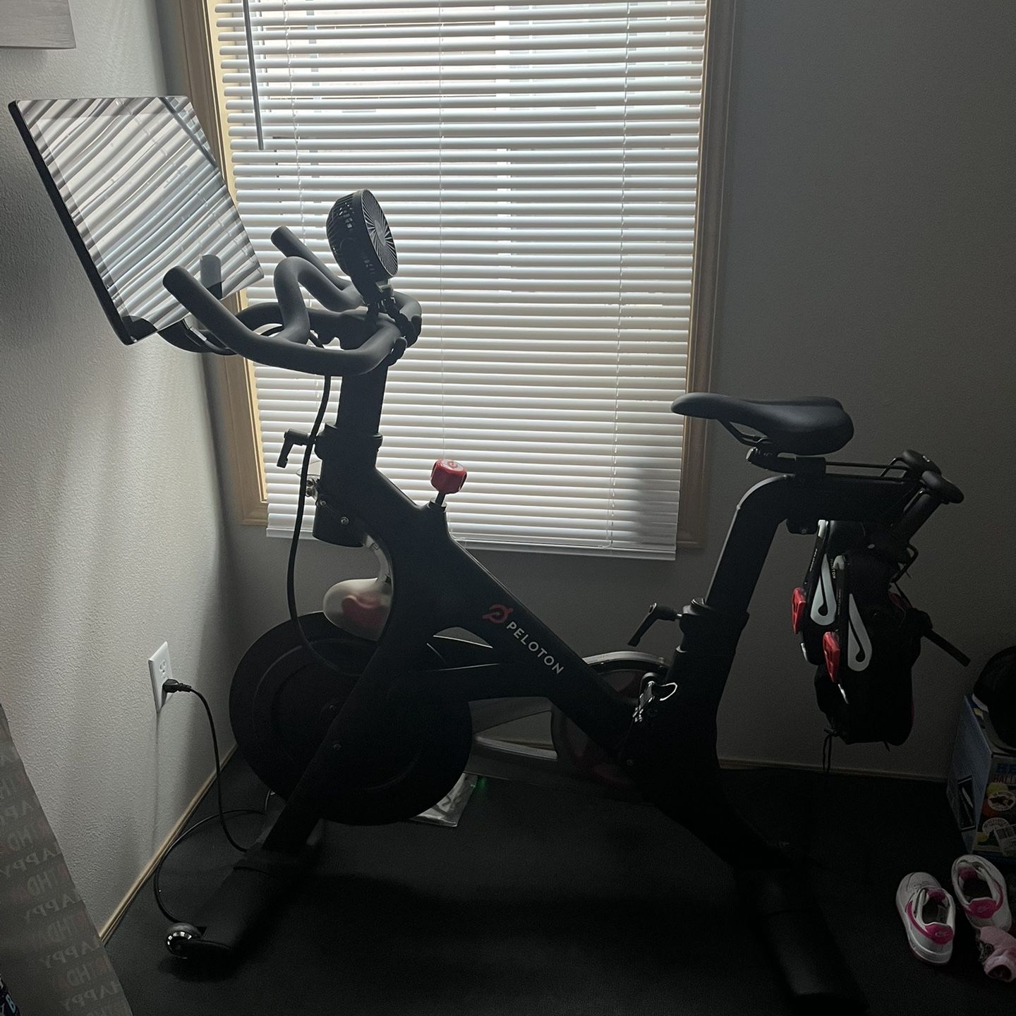 Peloton Bike + Mat + Shoes + Weights