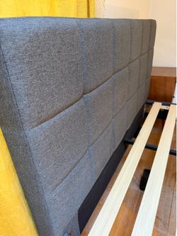 Dark Grey Queen Upholstered Bed Frame